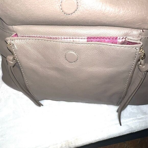 KOOBA Everette Slouchy Taupe Leather Large | Mercari Kooba Everette Women\'s Taupe Leather Tote Bag with Zipper & Tassels